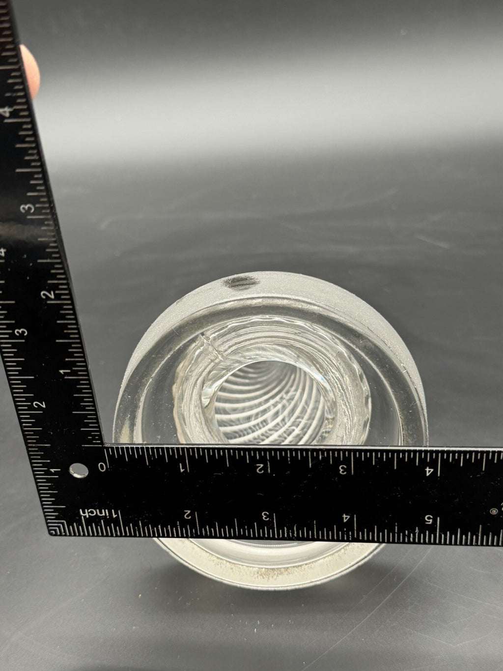 Antique Clear Glass Apothecary Jar Lid Old Replacement 4” Wide Swirled Top