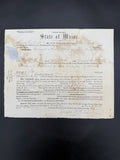 1856 Maine Legal Execution: Cumberland County Debt Collection, Bridgton, ME