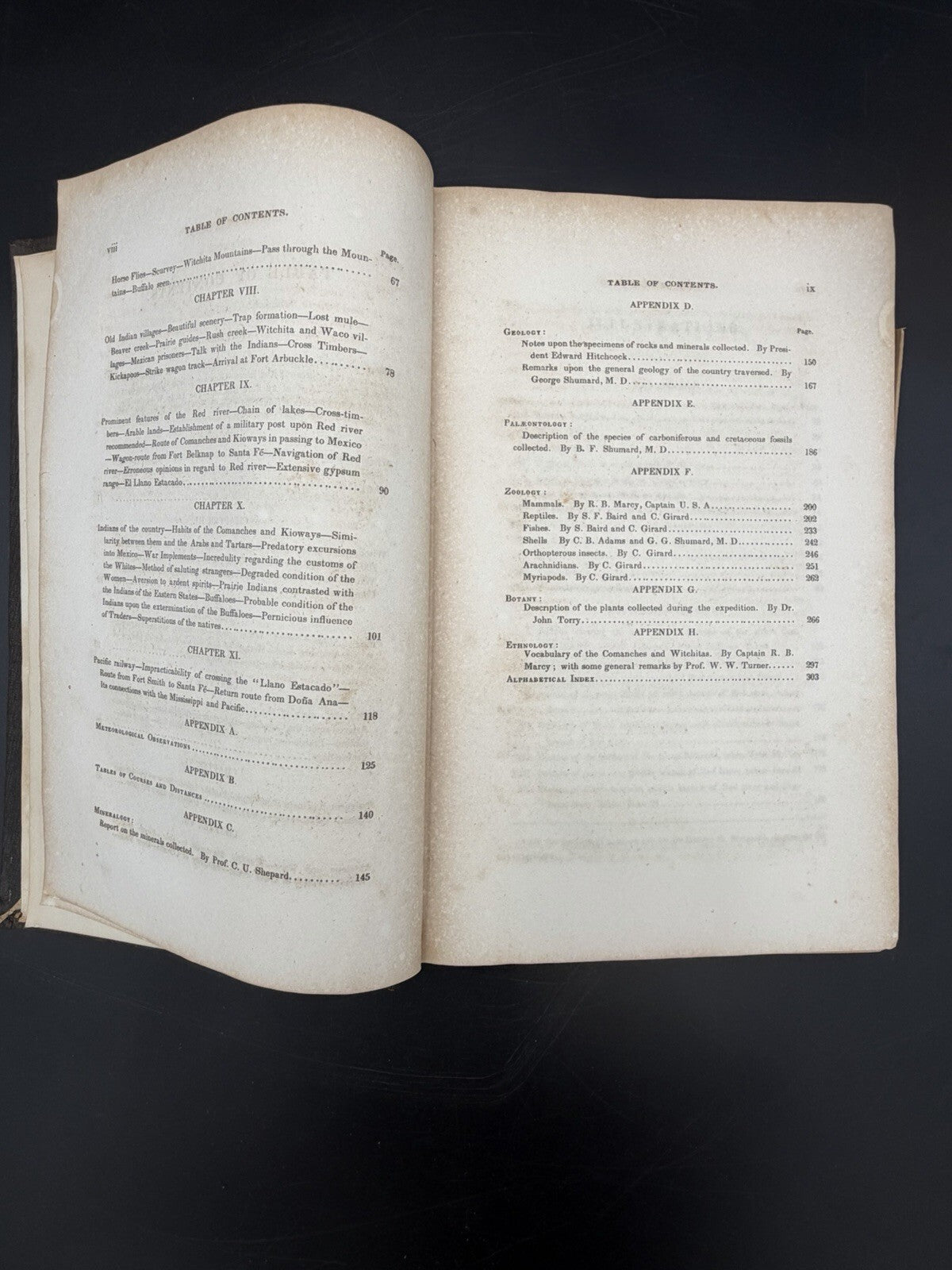 1854 Marcy Red River Louisiana Exploration 33rd Cong Senate Doc Texas Indian Map