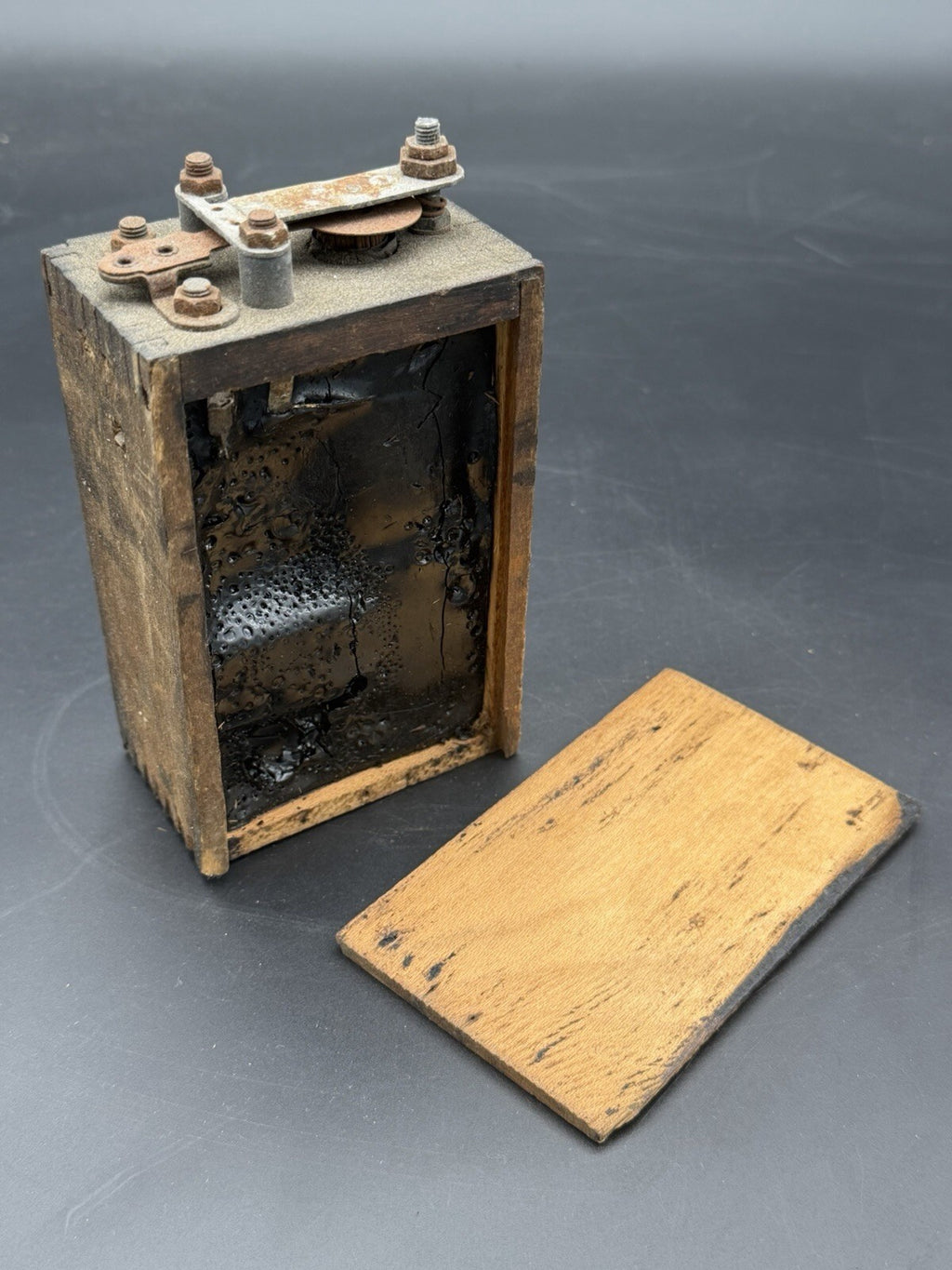 Vintage Antique Wooden Induction Coil Industrial Scientific Display Piece