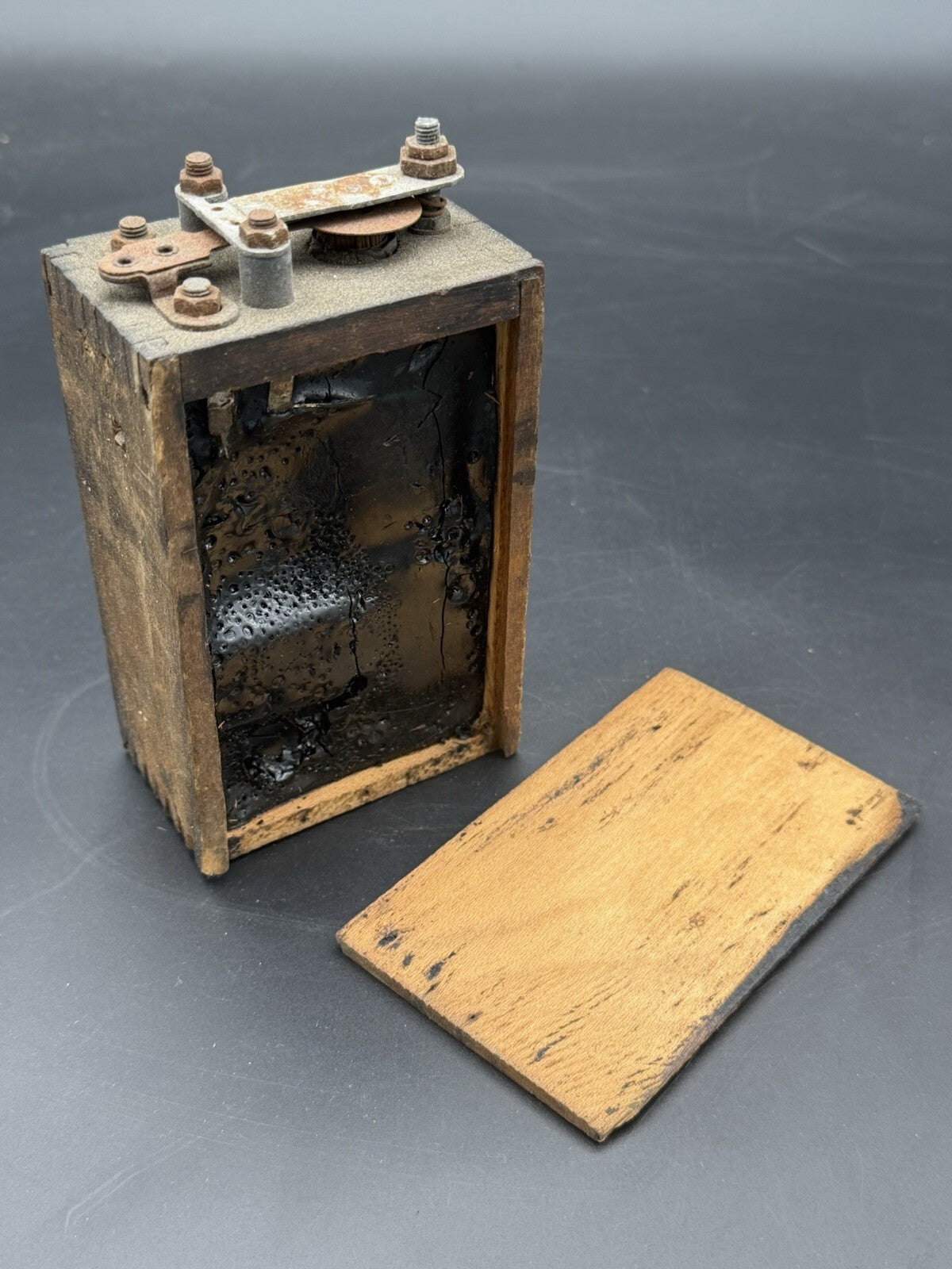 Vintage Antique Wooden Induction Coil Industrial Scientific Display Piece