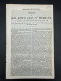 1850 Antique US Senate Speech Lewis Cass Michigan Wilmot Proviso Pamphlet
