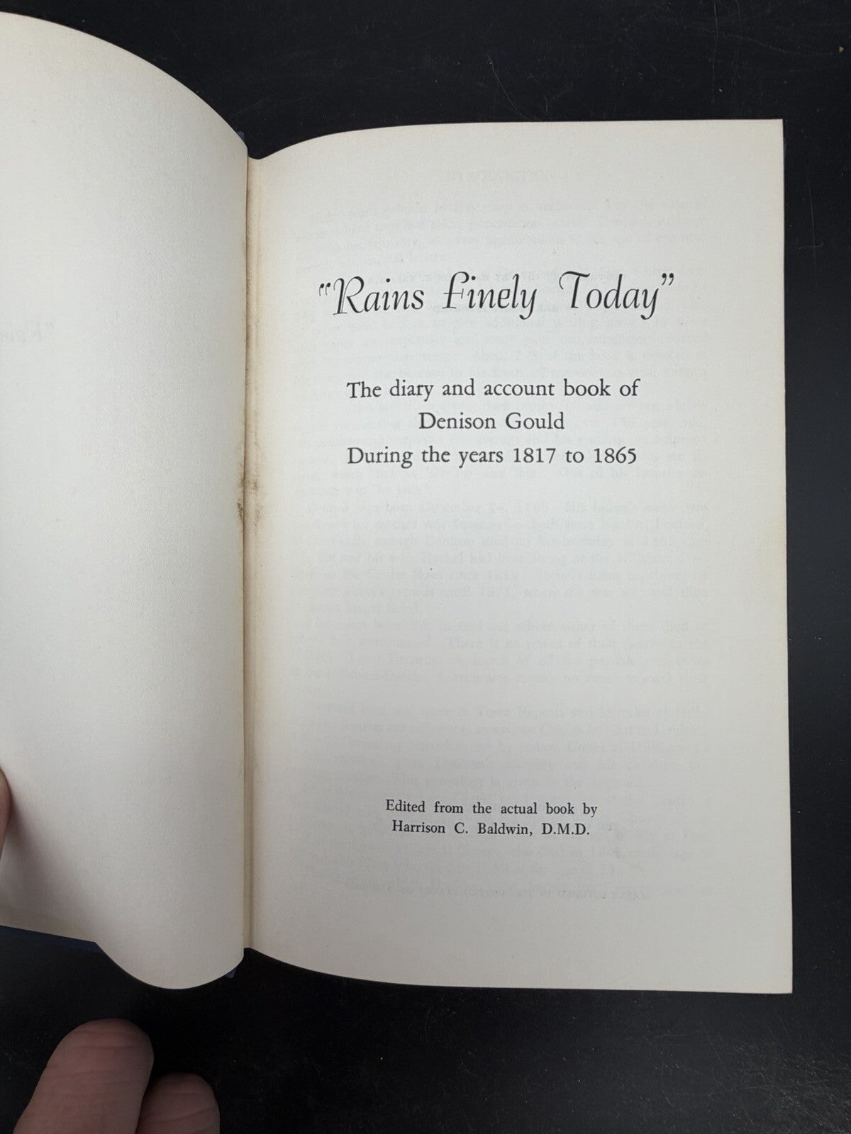 Rains Finely Today Denison Gould Diary Account Book 1817-1865 Hillsboro NH