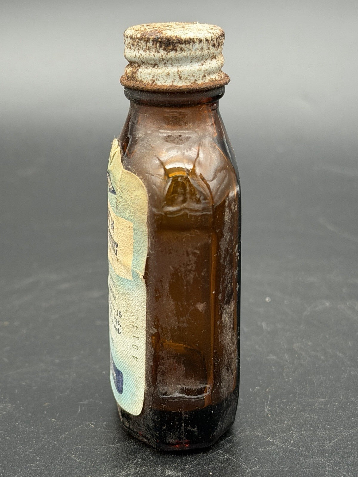Vintage Whelco Spirit Of Peppermint Amber Glass Bottle 1 Oz Paper Label