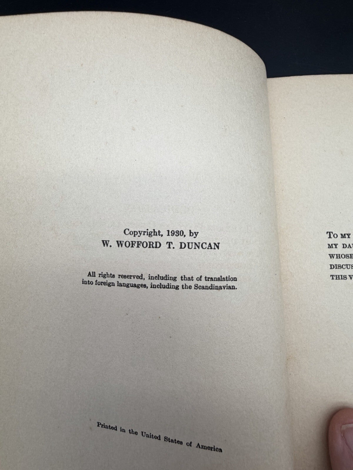 Signed 1930 The Preacher and Politics W. Wofford T. Duncan First Edition