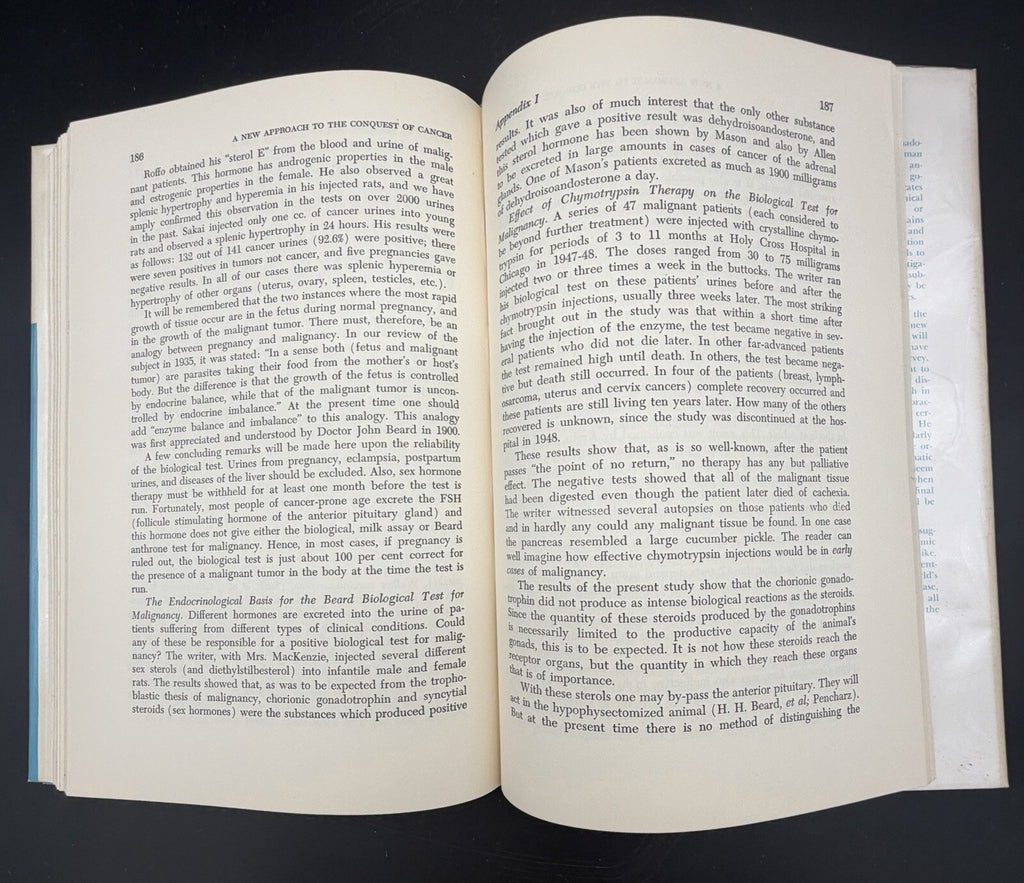 1958 A New Approach to the Conquest of Cancer Howard H. Beard Signed 1st Edition