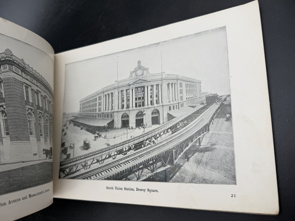 1904 150 Glimpses of Boston Photo Book Souvenir Cambridge Lexington Station