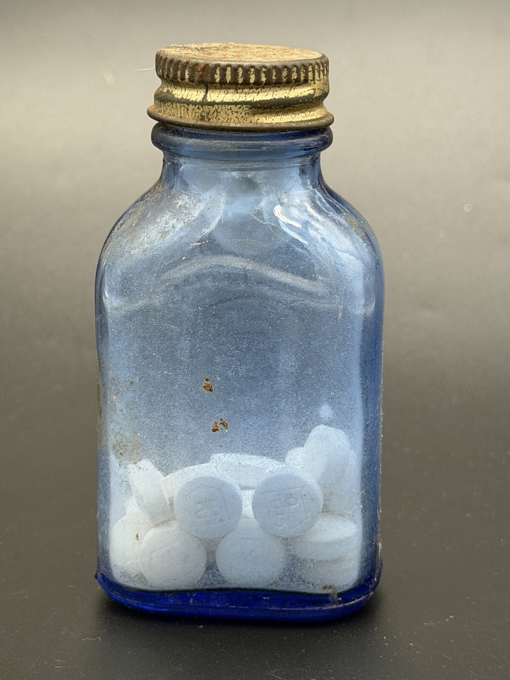 Vintage Phillips Milk of Magnesia Cobalt Blue Glass Bottle – Original Tablets