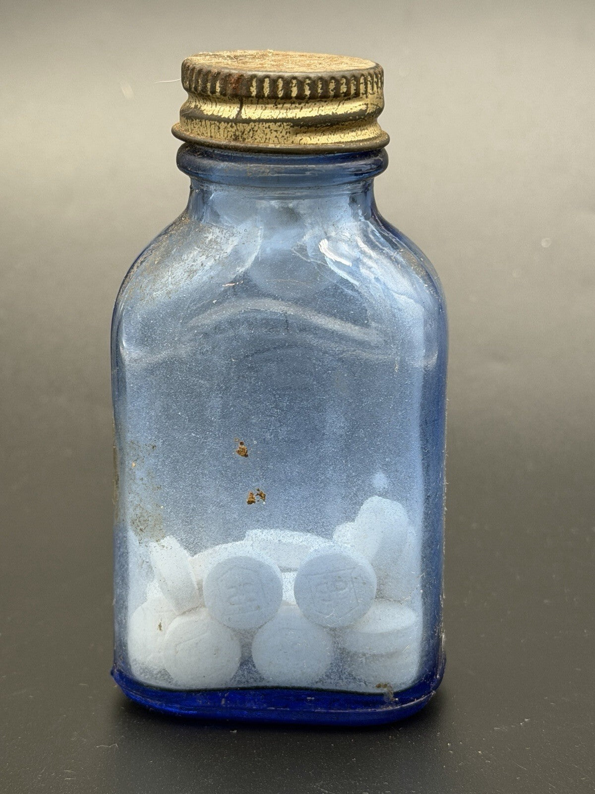 Vintage Phillips Milk of Magnesia Cobalt Blue Glass Bottle – Original Tablets