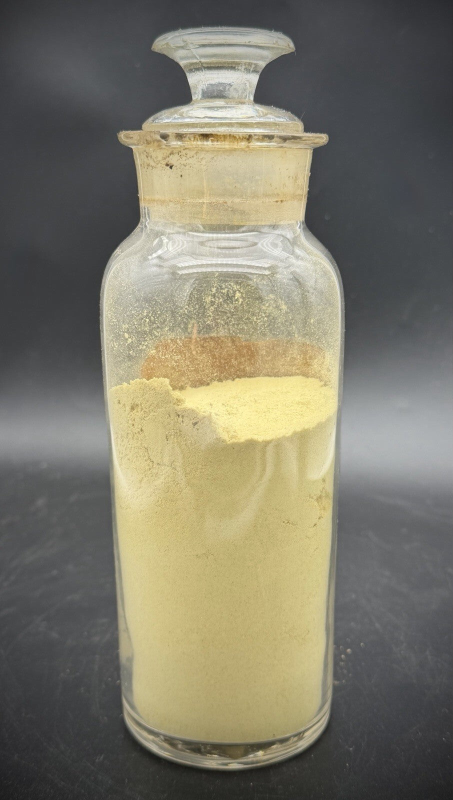 Antique Ferri Subsulph Apothecary Bottle Ground Stopper Powder Display Pharmacy