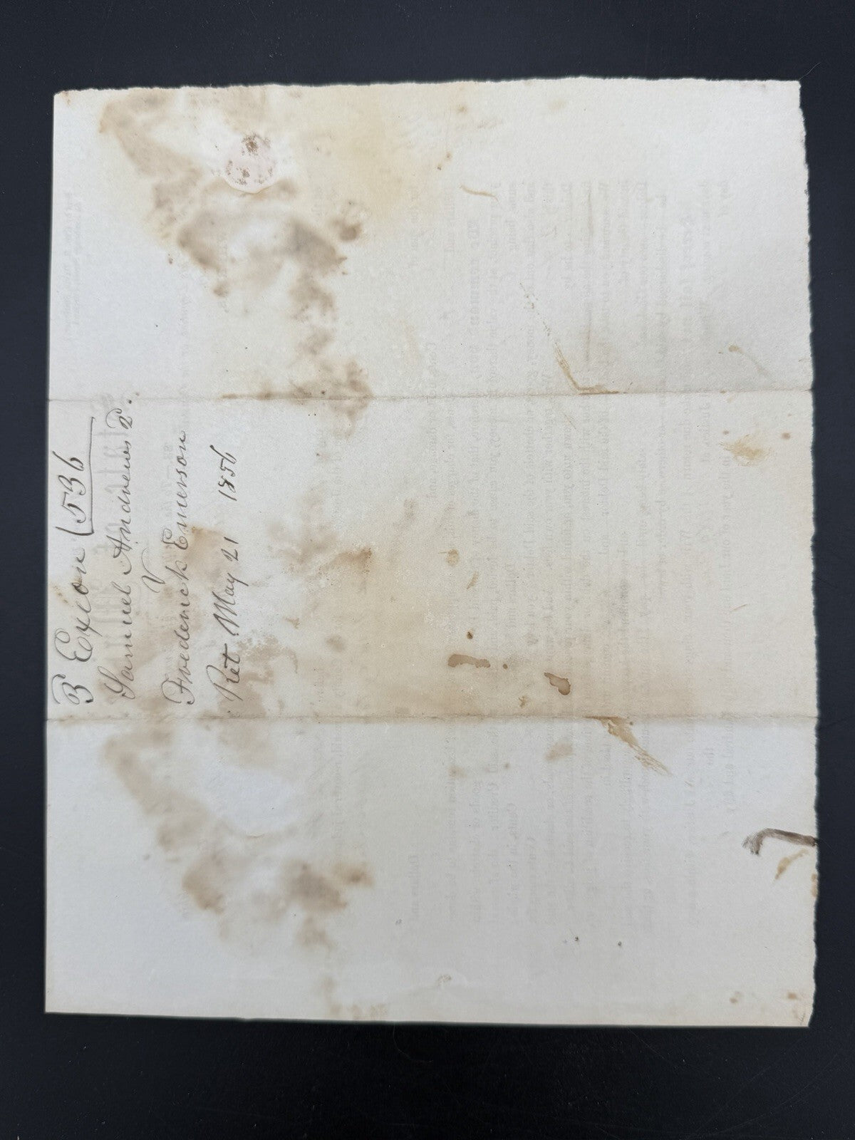 1856 Maine Legal Execution: Cumberland County Debt Collection, Bridgton, ME