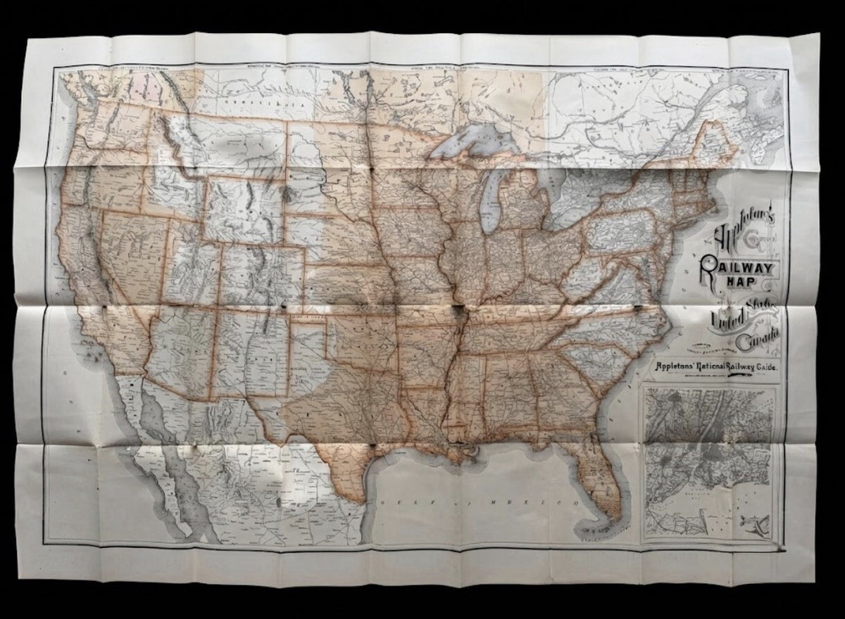 Antique 1880s Appleton’s General Railway Map of the United States & Canada