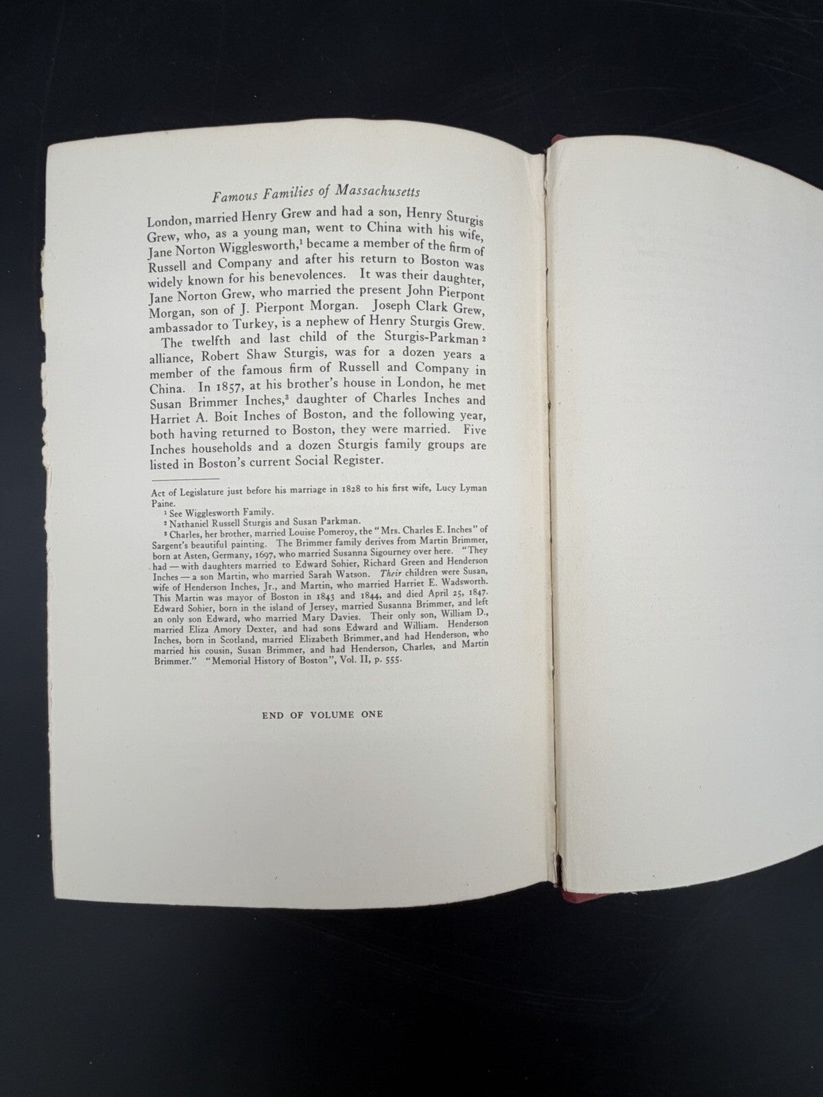 Famous Families of Massachusetts (Volume One) – Mary Caroline Crawford 1930