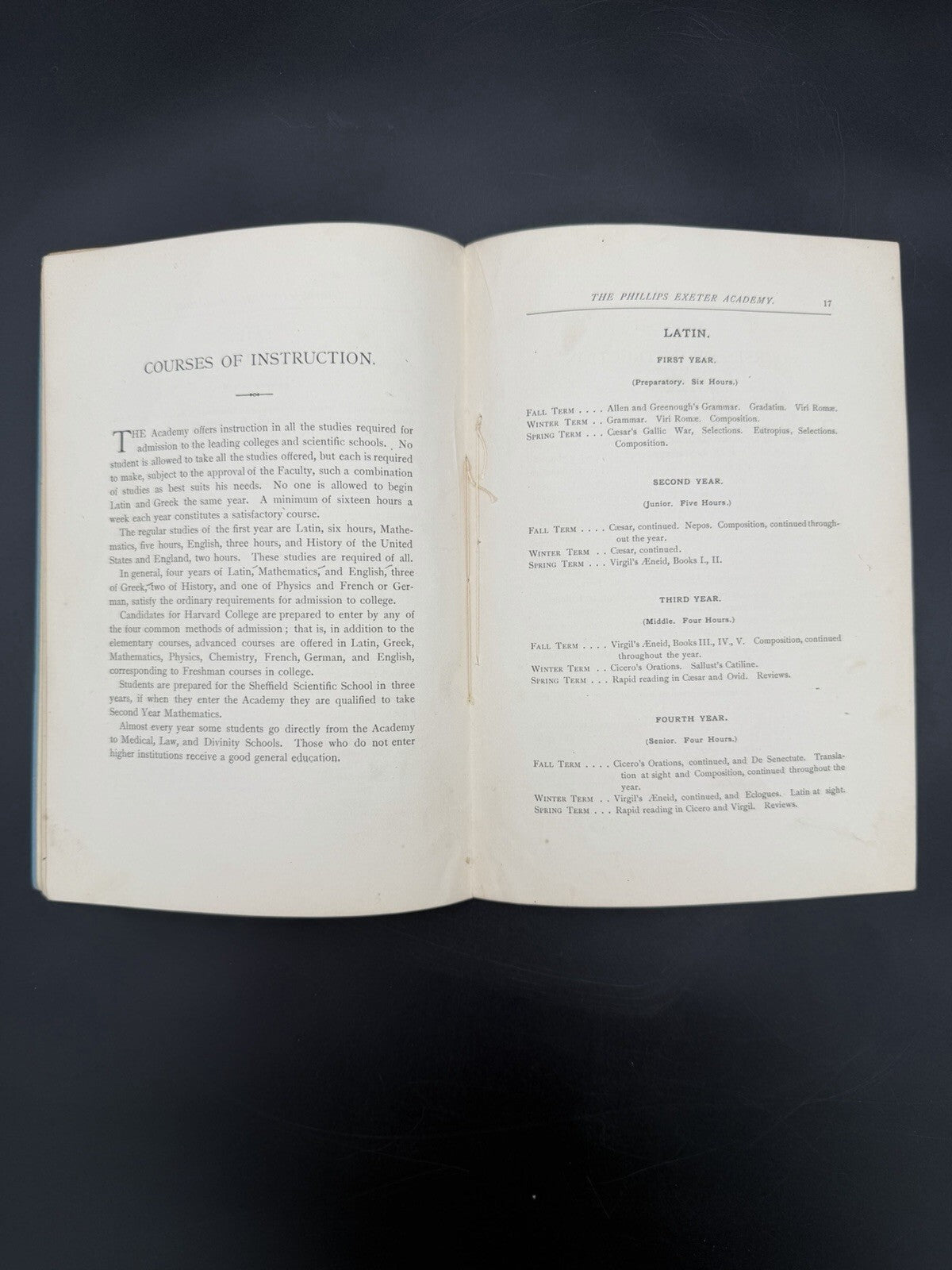 1894-95 Phillips Exeter Academy Catalogue - Exeter NH Prep School Ephemera Paper
