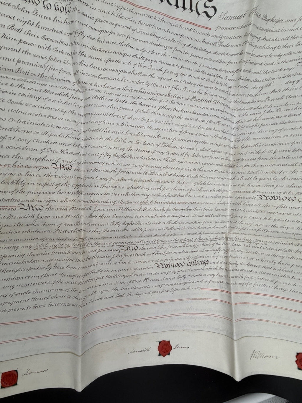 1860 Antique Vellum Mortgage Indenture – Denbighshire, Wales – Legal History