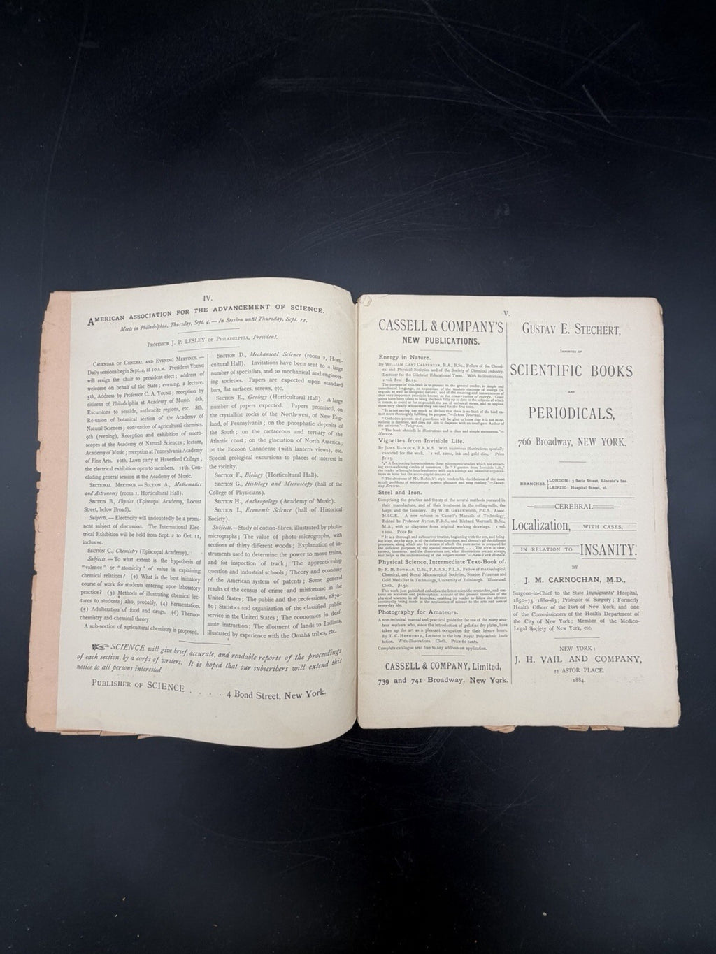 1884 Original Vintage Science Magazine - Vol. IV No. 82 - Historical Ephemera