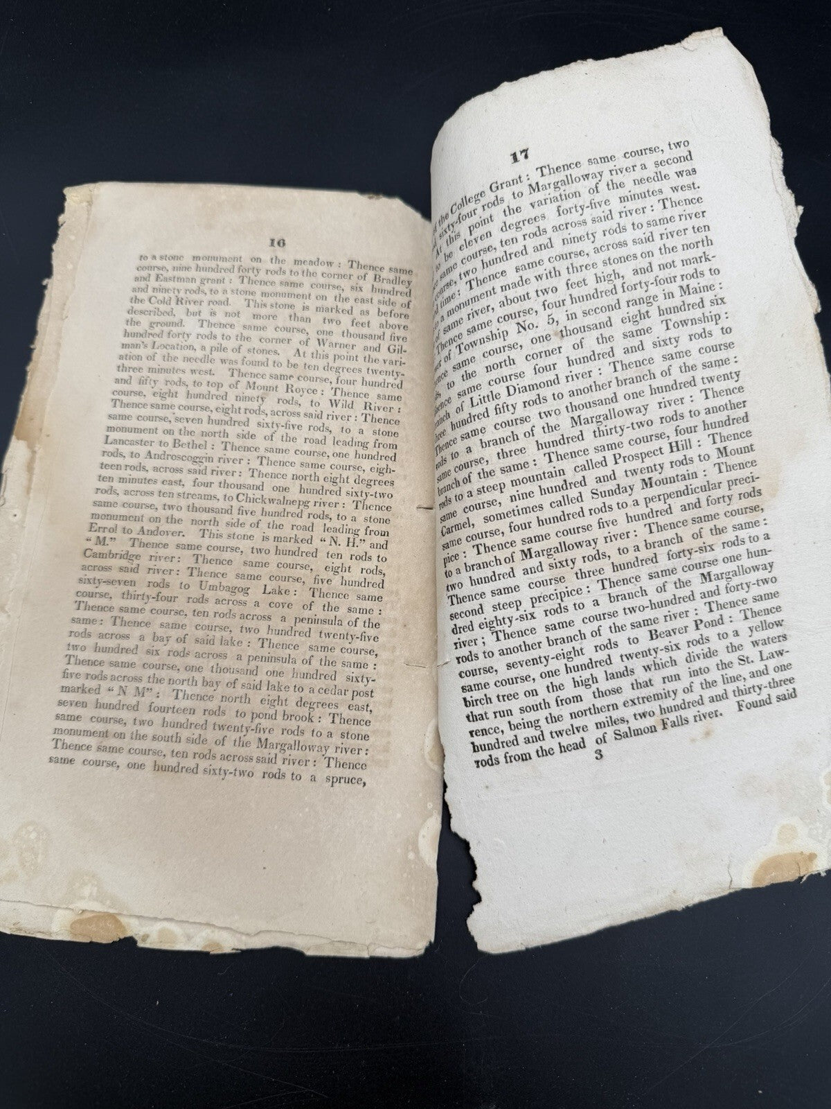 1828 Report of Commissioners: New Hampshire & Maine Boundary Survey - Uncut RARE