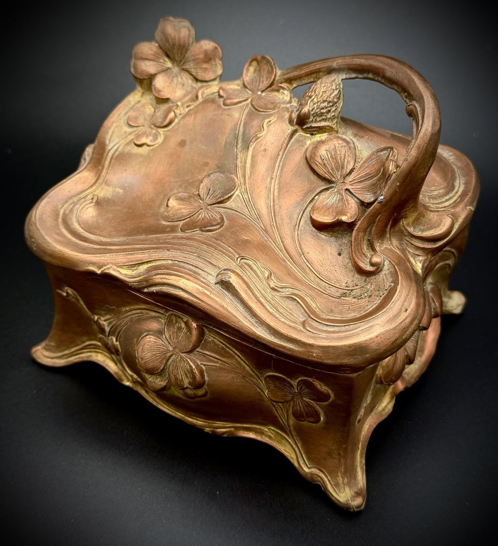 Antique Jennings Brothers JB 645 Art Nouveau Jewelry Casket Trinket Box