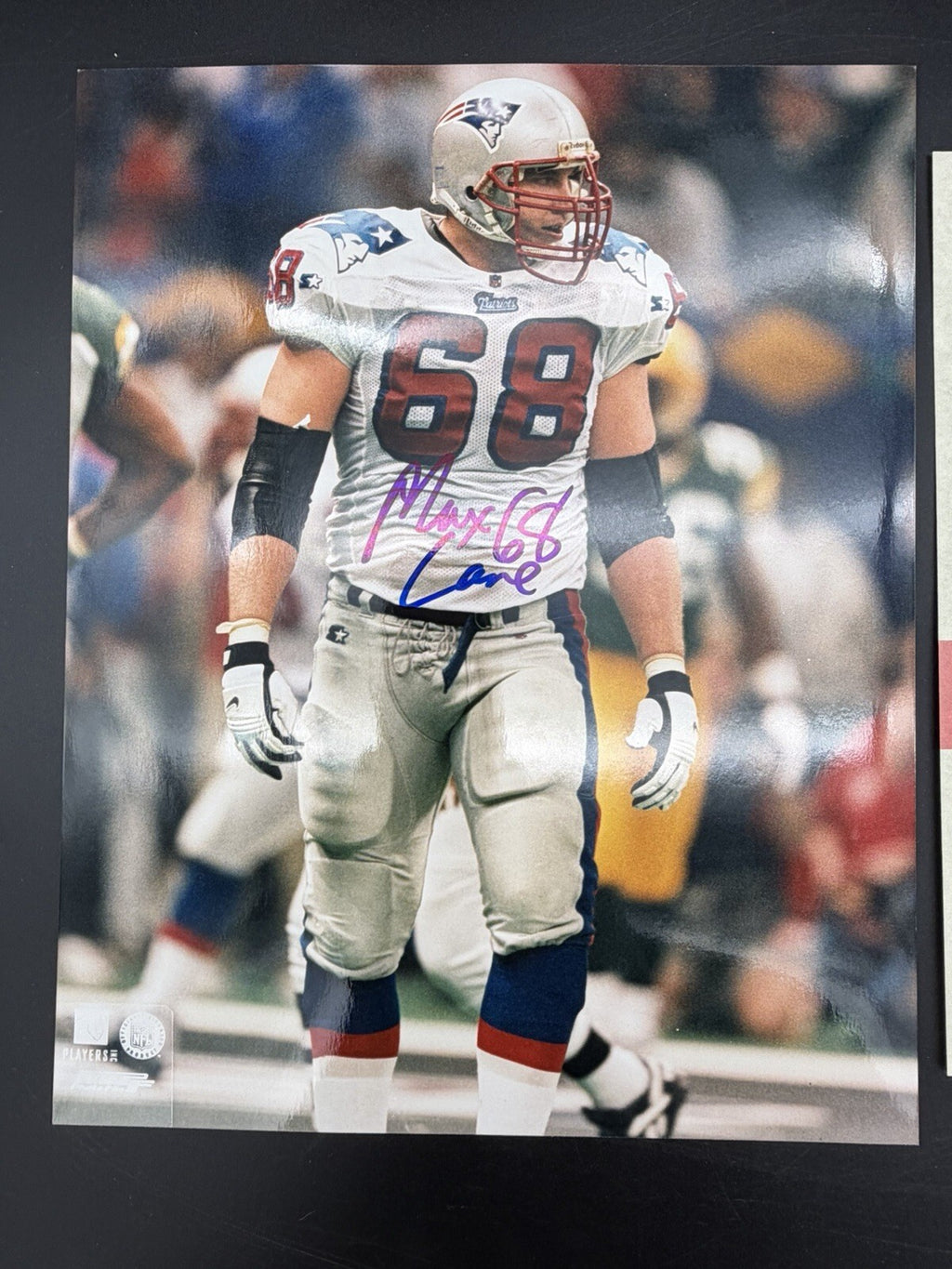 Max Lane Autographed 8x10 Photo New England Patriots #68 COA