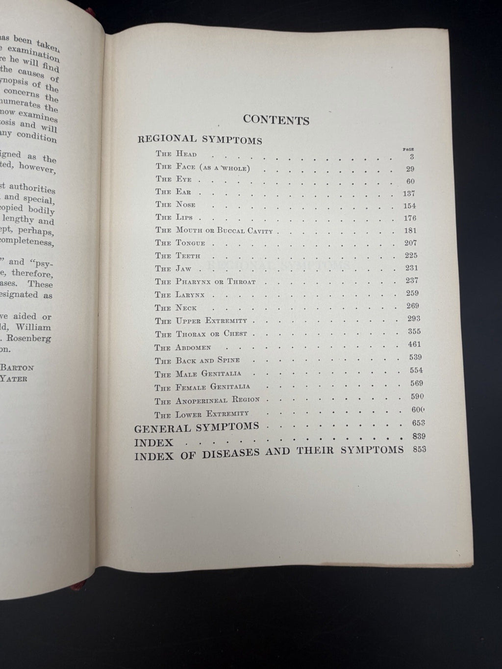 1936 Symptom Diagnosis Regional and General Barton Yater Third Edition Medical