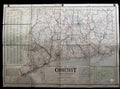 Antique 1910s National Map Co. Connecticut Large Wall Map - A.J. Nystrom & Co.