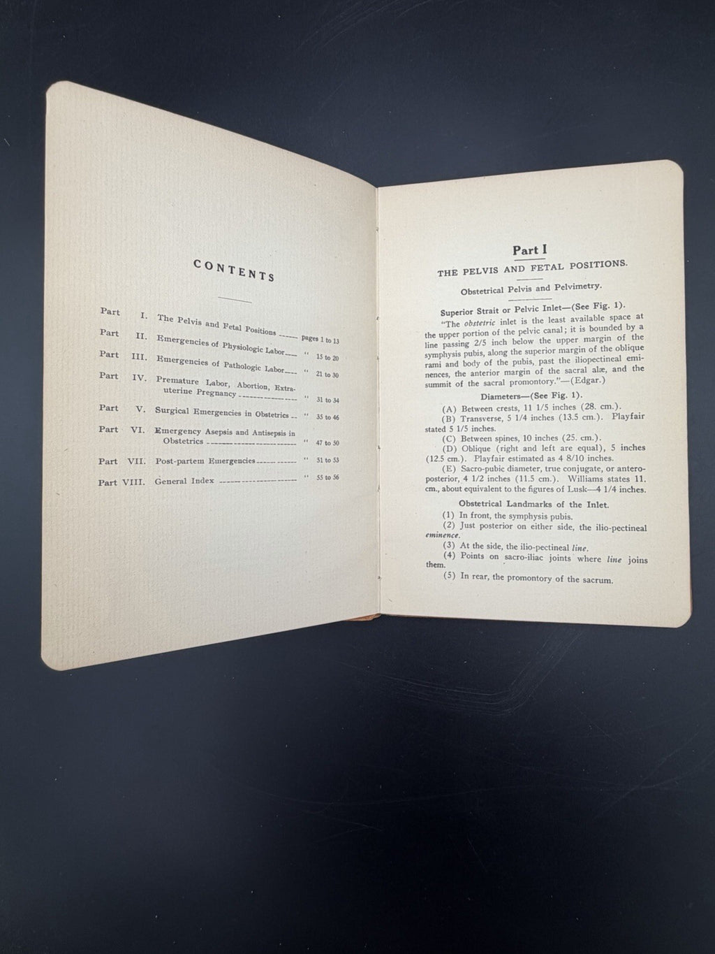 1912 Obstetrical Emergencies Handbook with 1918 Medical Council Letter