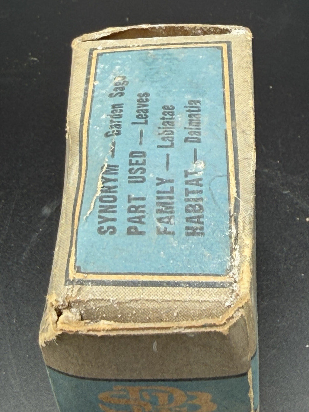 Vintage S.B. Penick Crude Drugs Dalmatian Sage Box NOS Apothecary Herbal