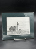 Portland Head Light Maine Pen & Ink Art Print Kurt W Kellar Matted