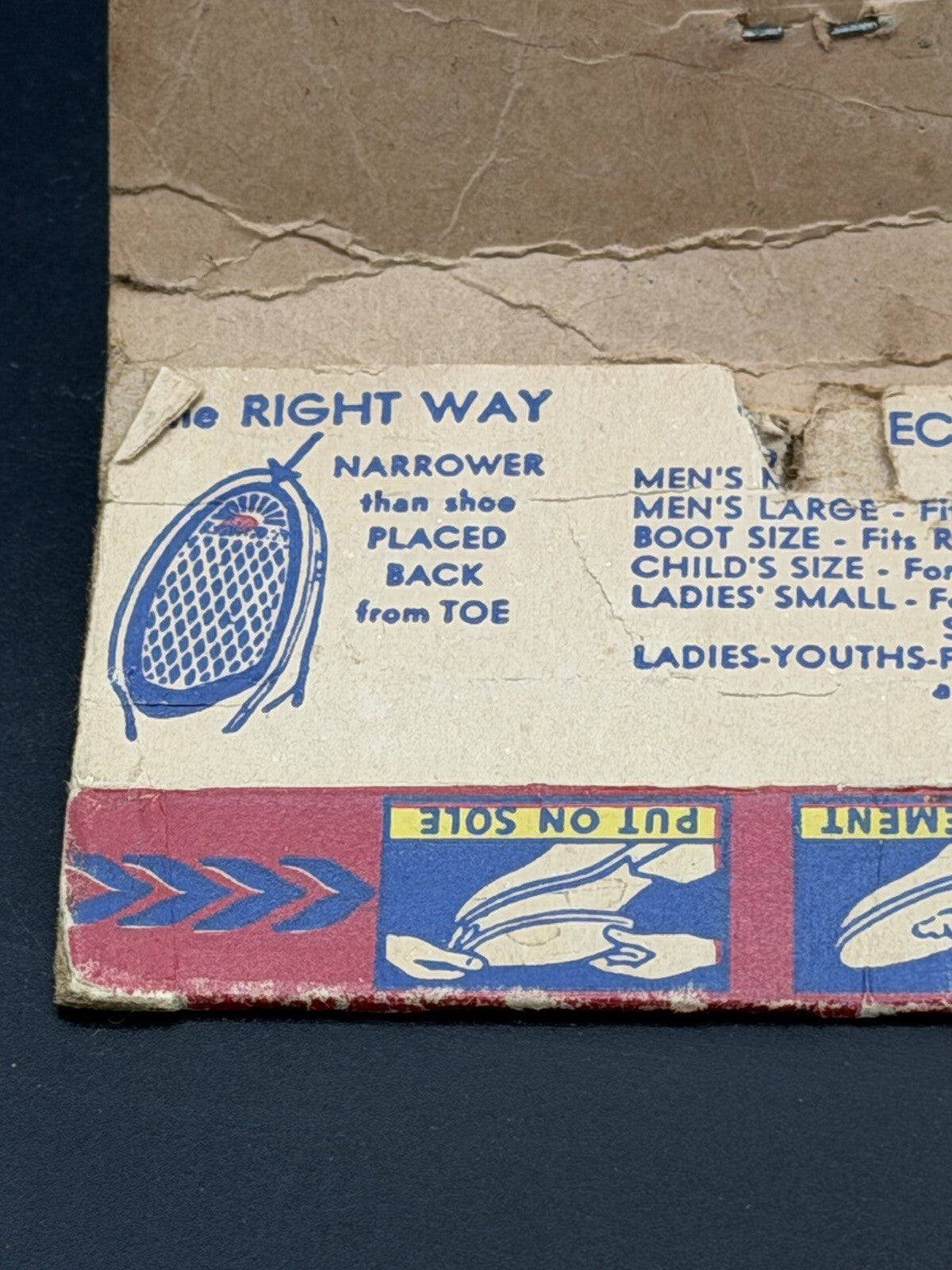 Vintage Stick-On Soles Diamond Brand Shoe Repair Kit Display Card Advertisement