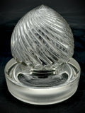Antique Clear Glass Apothecary Jar Lid Old Replacement 4” Wide Swirled Top