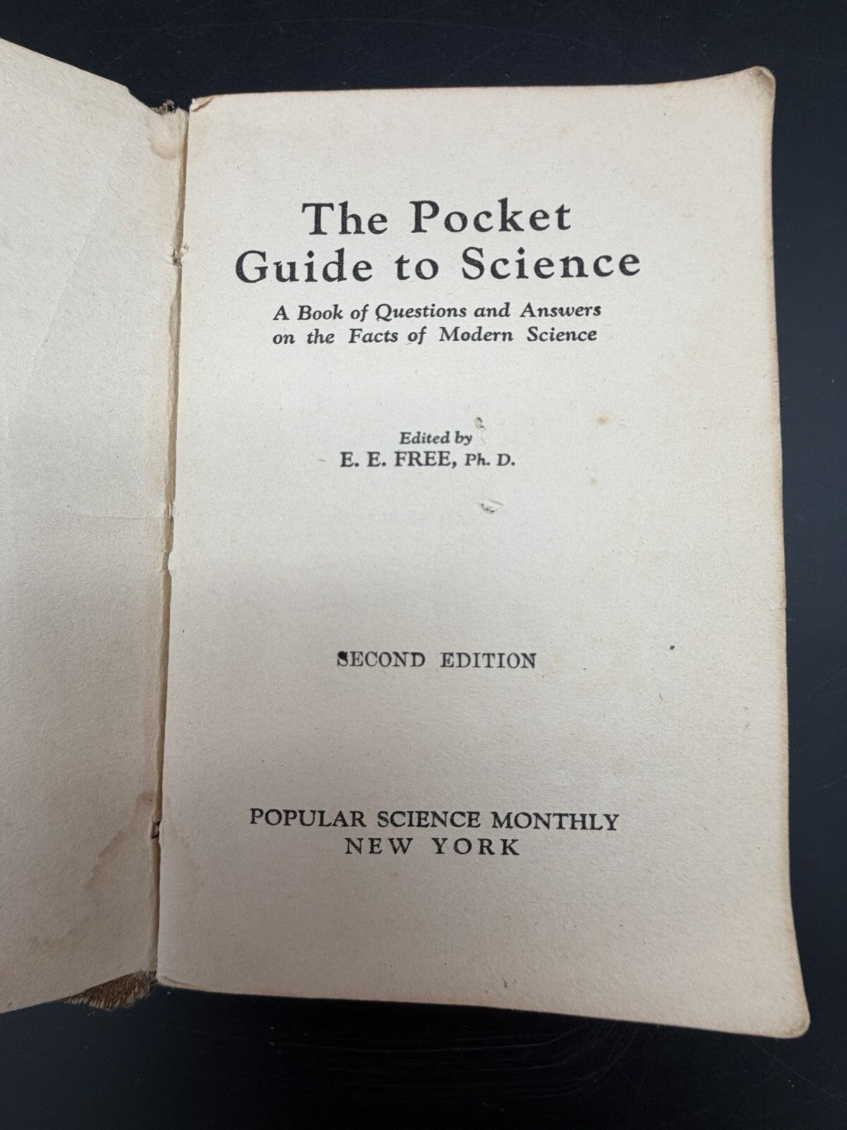 1924 The Pocket Guide to Science Second Edition Popular Science Monthly