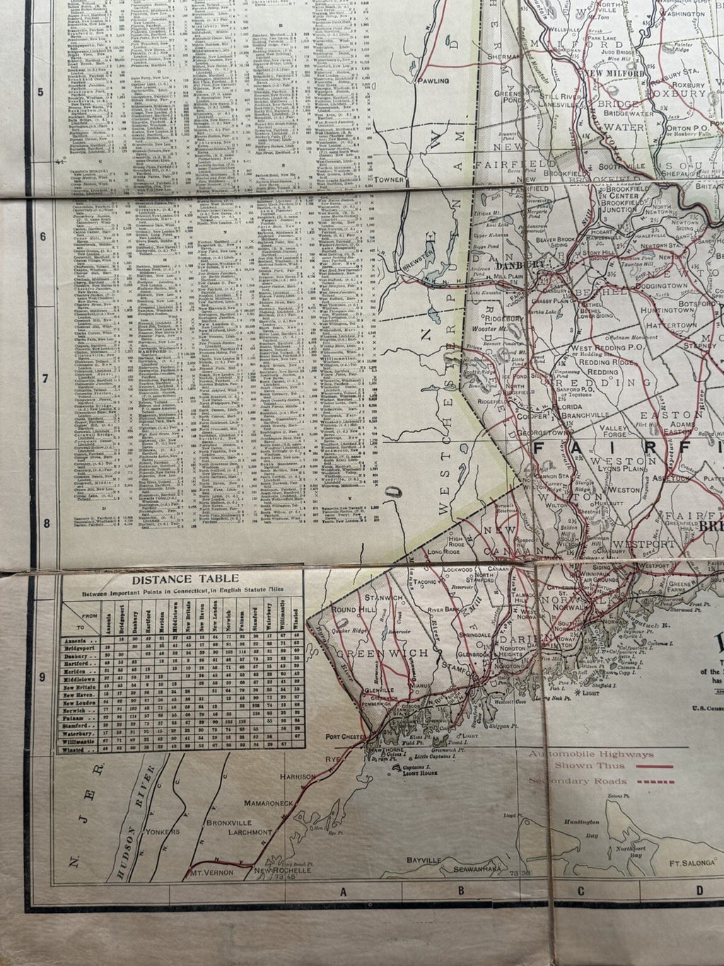 Antique 1910s National Map Co. Connecticut Large Wall Map - A.J. Nystrom & Co.