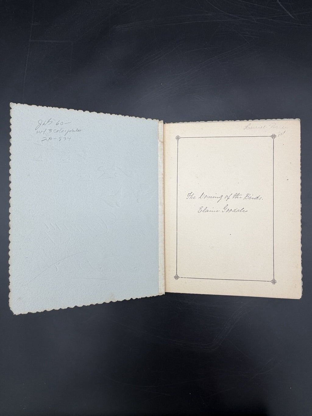 The Coming of the Birds Elaine Goodale Facsimile Sig Alexander Pope Antique Book