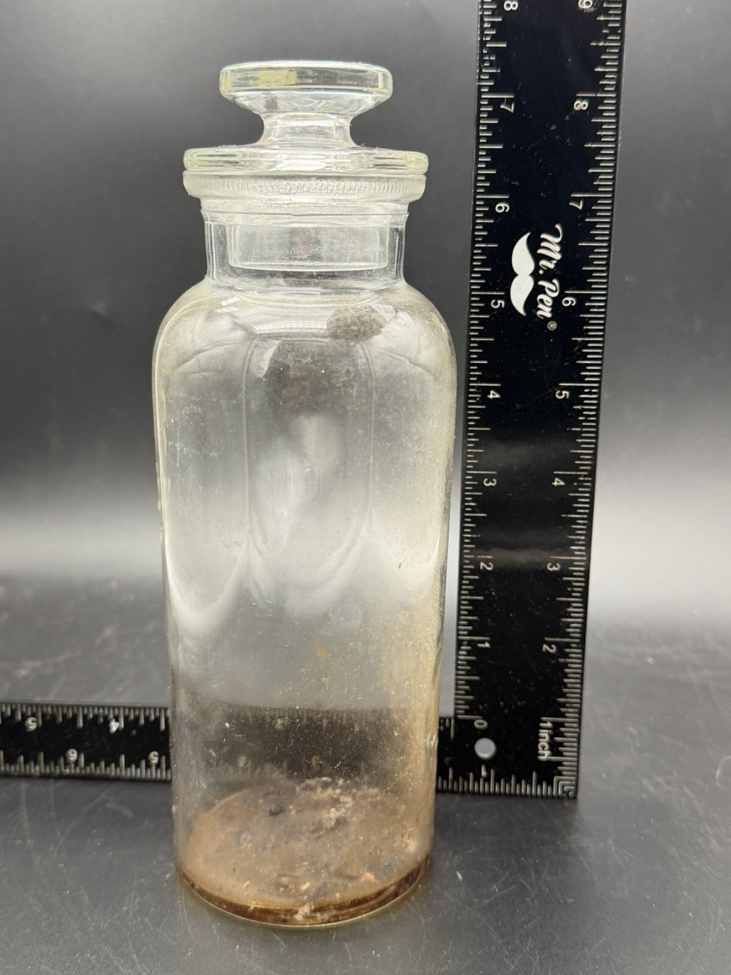 Vintage Glass Apothecary Bottle With Original Ground Glass Stopper
