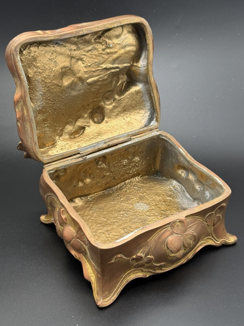 Antique Jennings Brothers JB 645 Art Nouveau Jewelry Casket Trinket Box