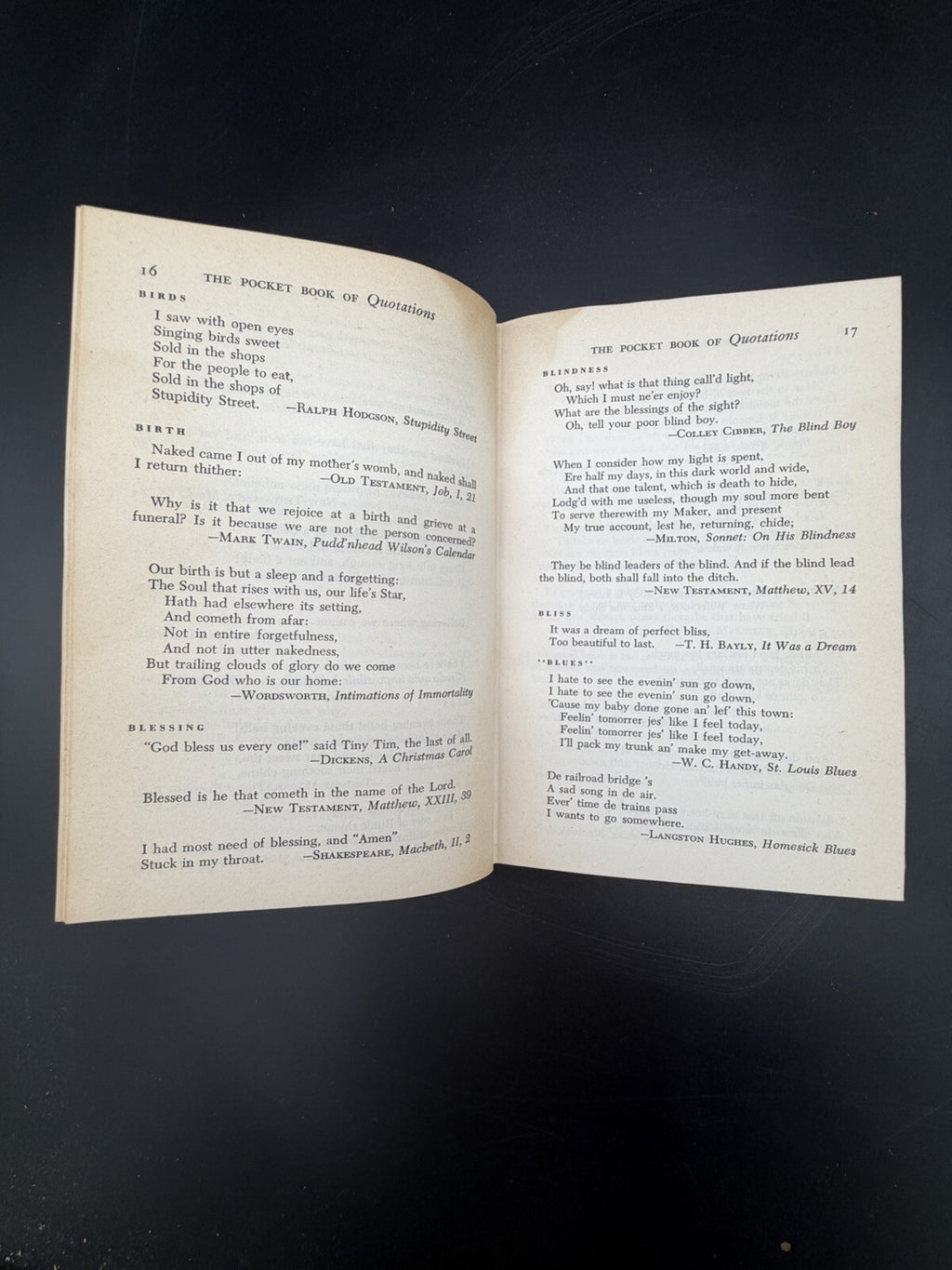 Vintage 1942 The Pocket Book Of Quotations Collector's Edition Henry Davidoff