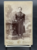 Antique Victorian Cabinet Card Photo Portrait – Willis, Windsor, Vermont Woman