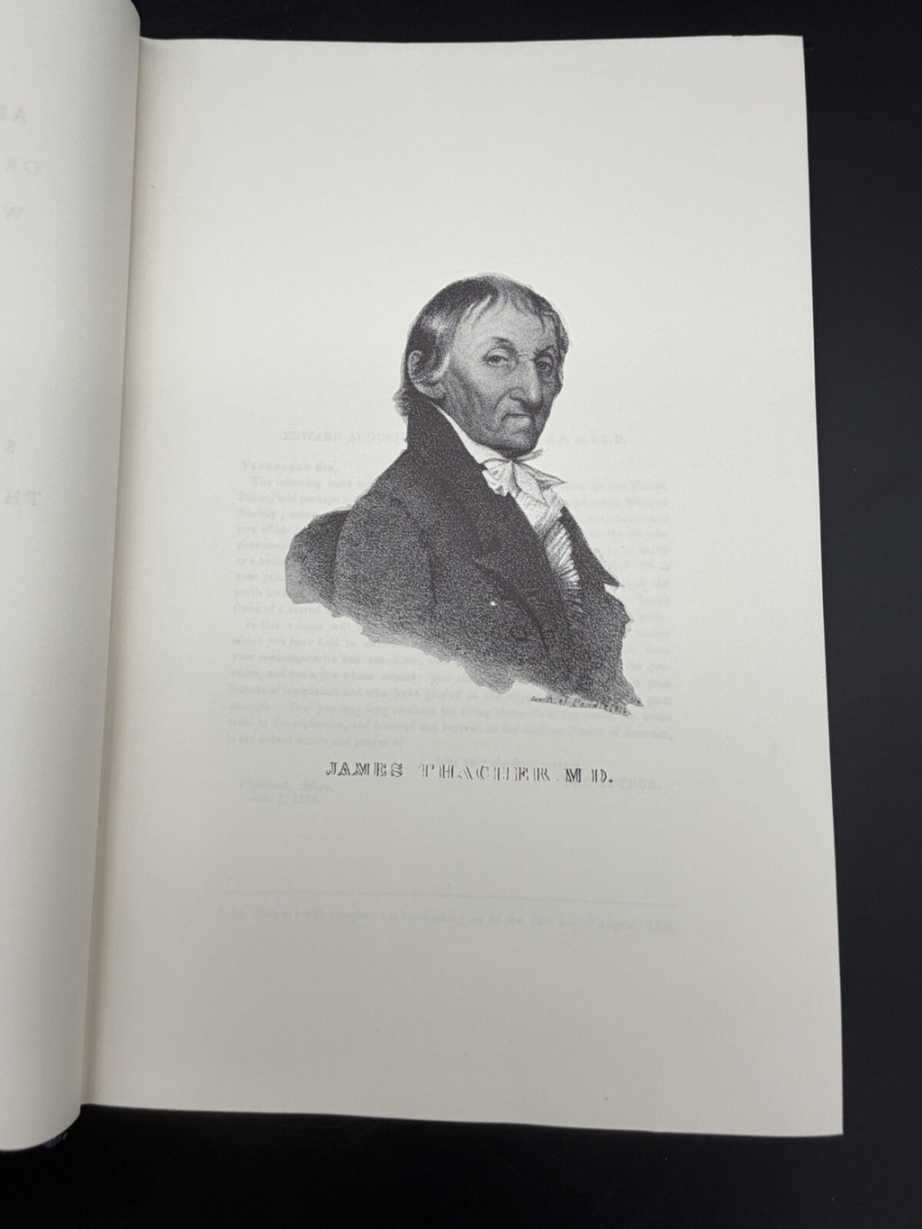 American Medical Book Biography of 1828 by James Thacher M.D.  1967 Print FINE
