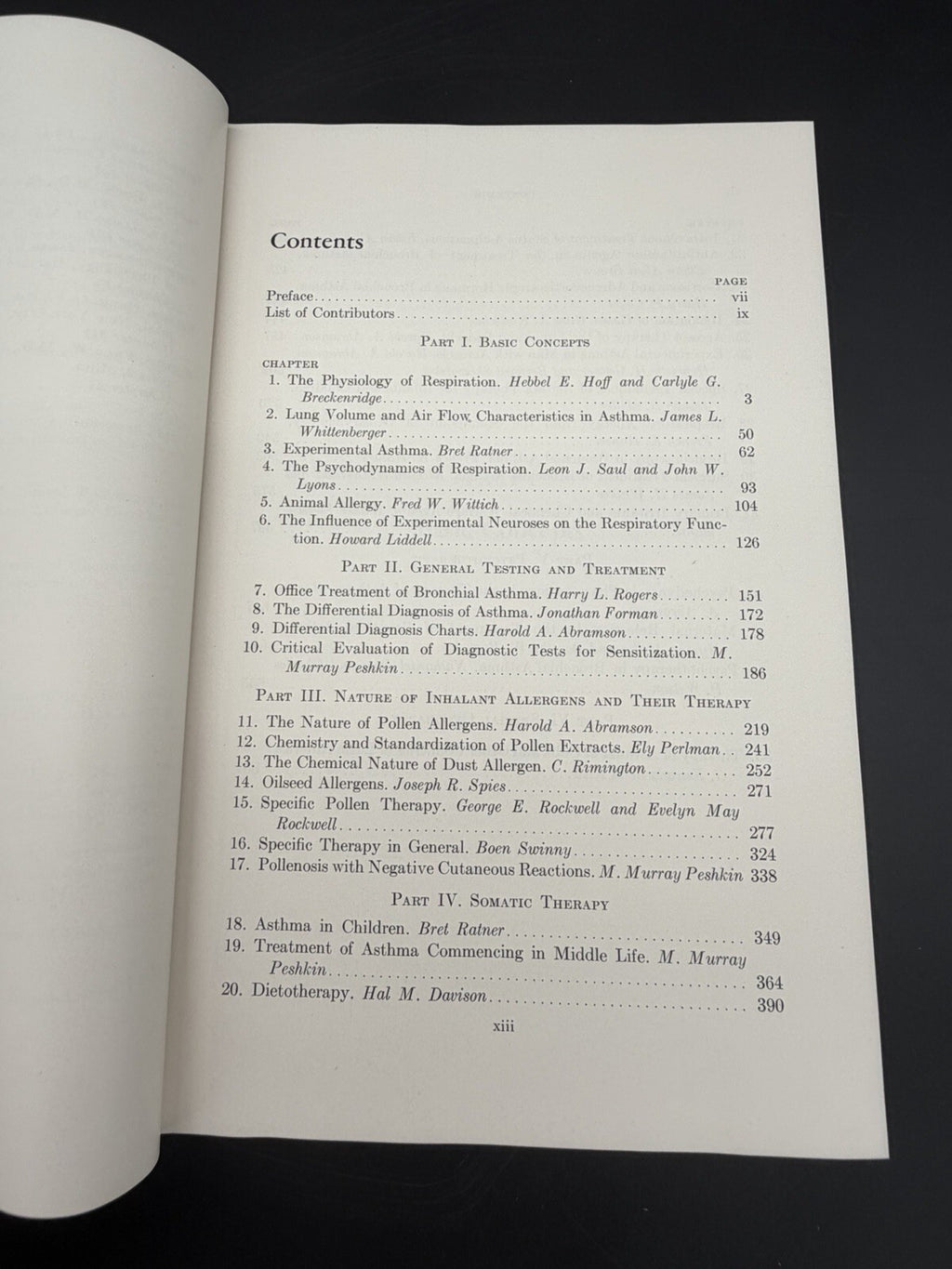 Somatic & Psychiatric Treatment of Asthma 1951 Harold A. Abramson Medical Book
