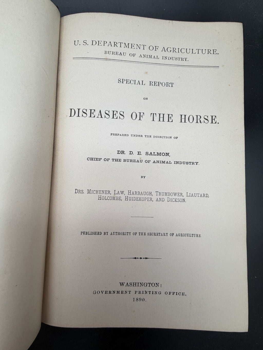 US Department of Agriculture Diseases of The Horse 1890 illustrated