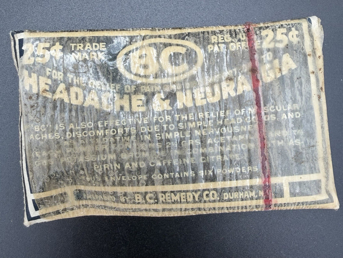 Vintage 25c BC Headache & Neuralgia Powder Pack Sealed Medical Ephemera