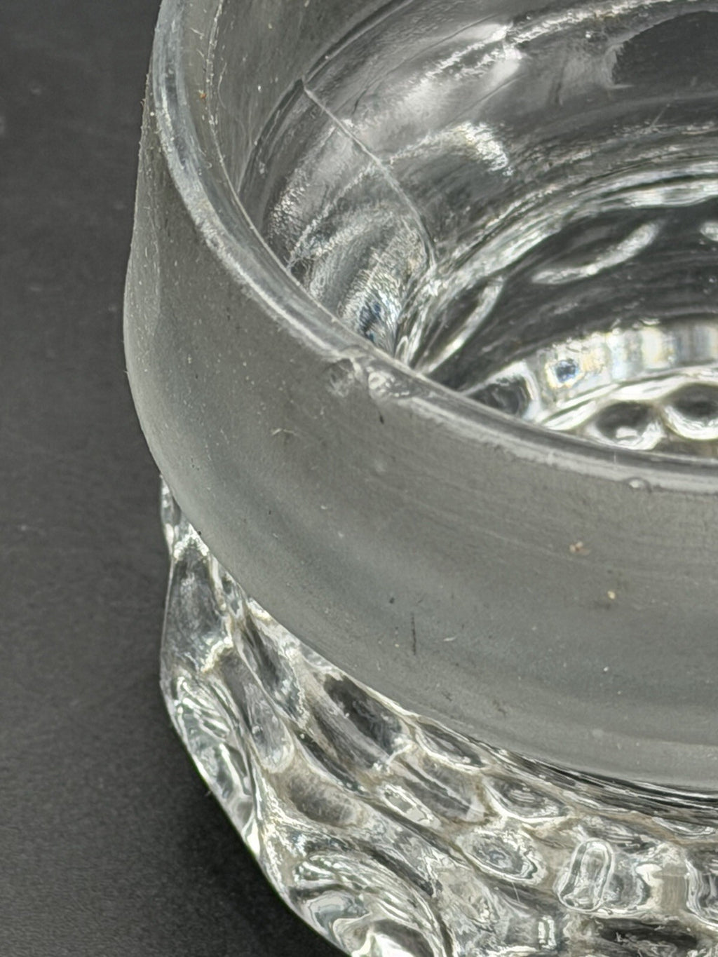 Antique Clear Glass Apothecary Jar Lid Old Replacement 3 1/4” Wide Small Chip