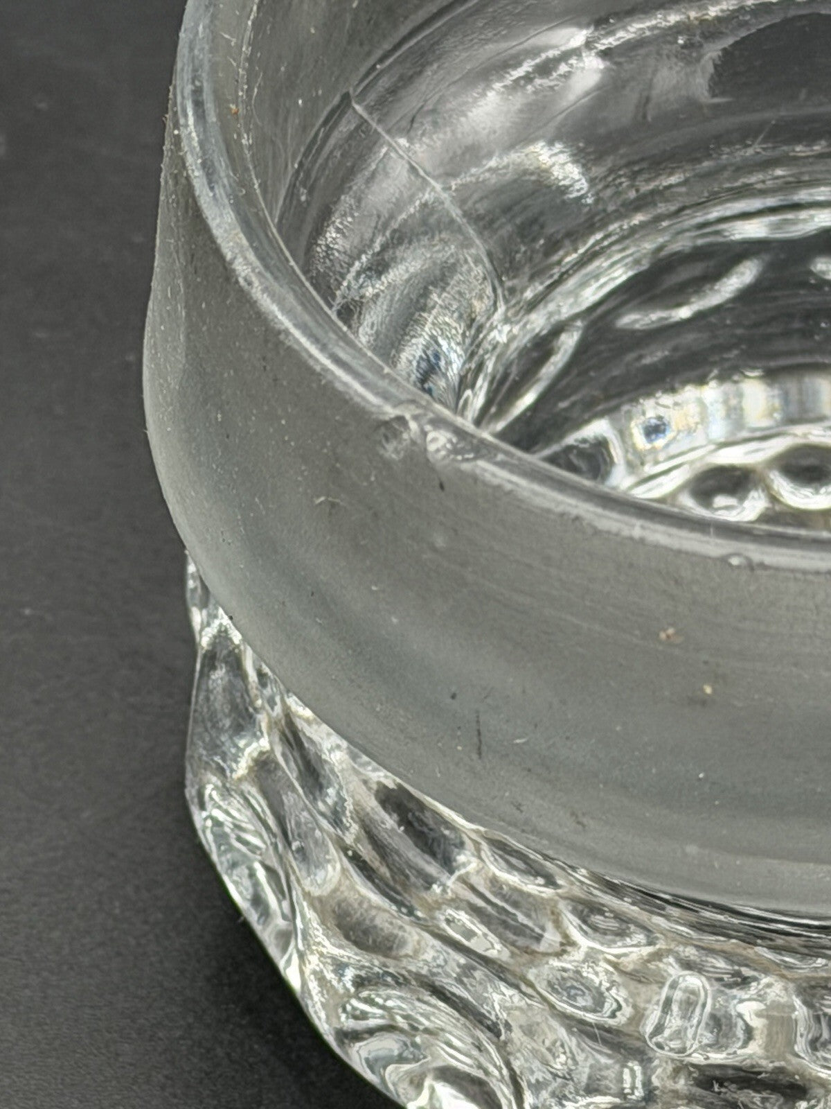 Antique Clear Glass Apothecary Jar Lid Old Replacement 3 1/4” Wide Small Chip