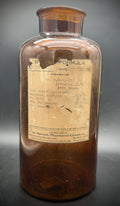 Antique 1910 Norwich NY Pharmacal Bottle Morphine Opium Label Dr Hubbell 9.5"