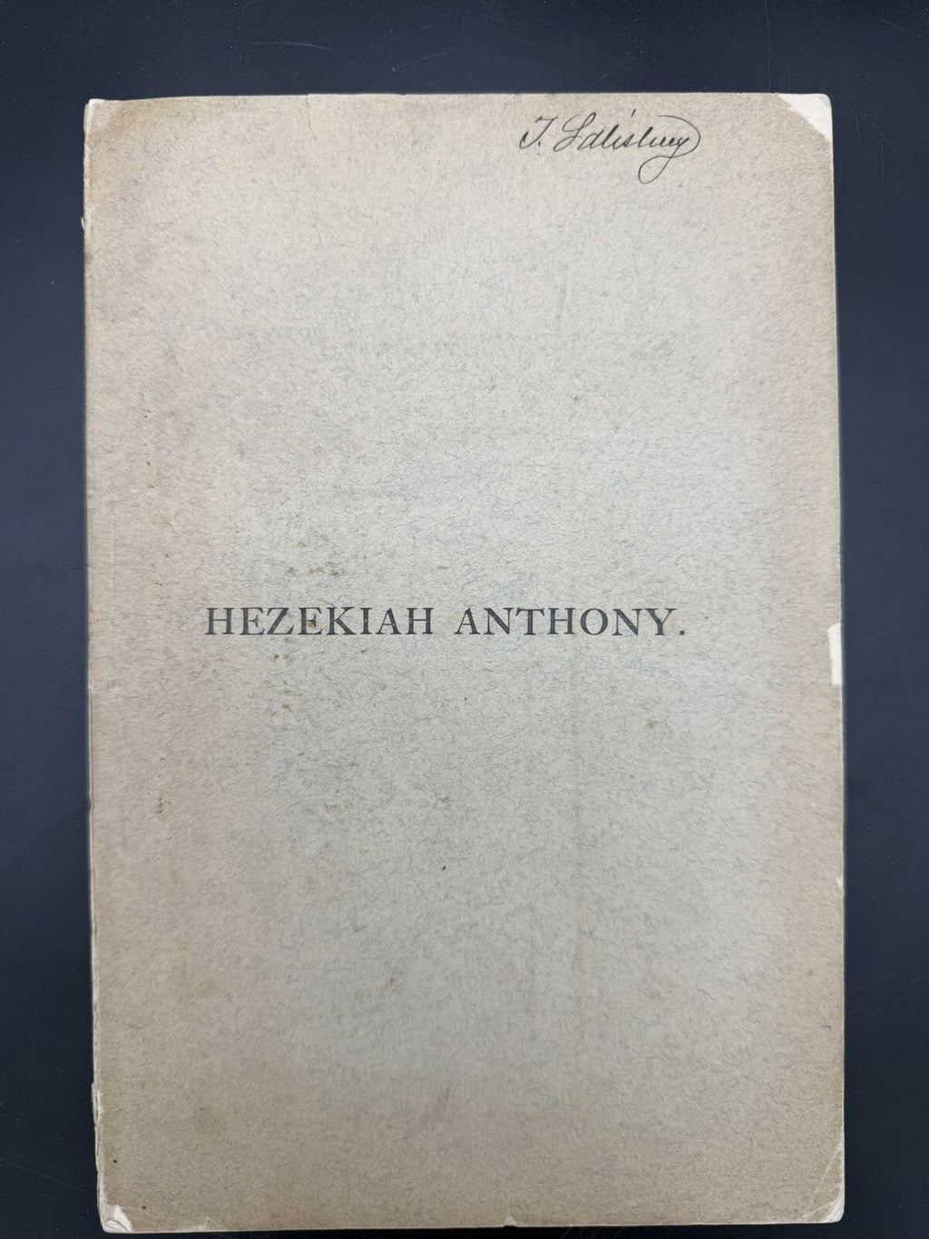 1883 Memorial Hezekiah Anthony Providence RI Photo Portrait Book Pamphlet