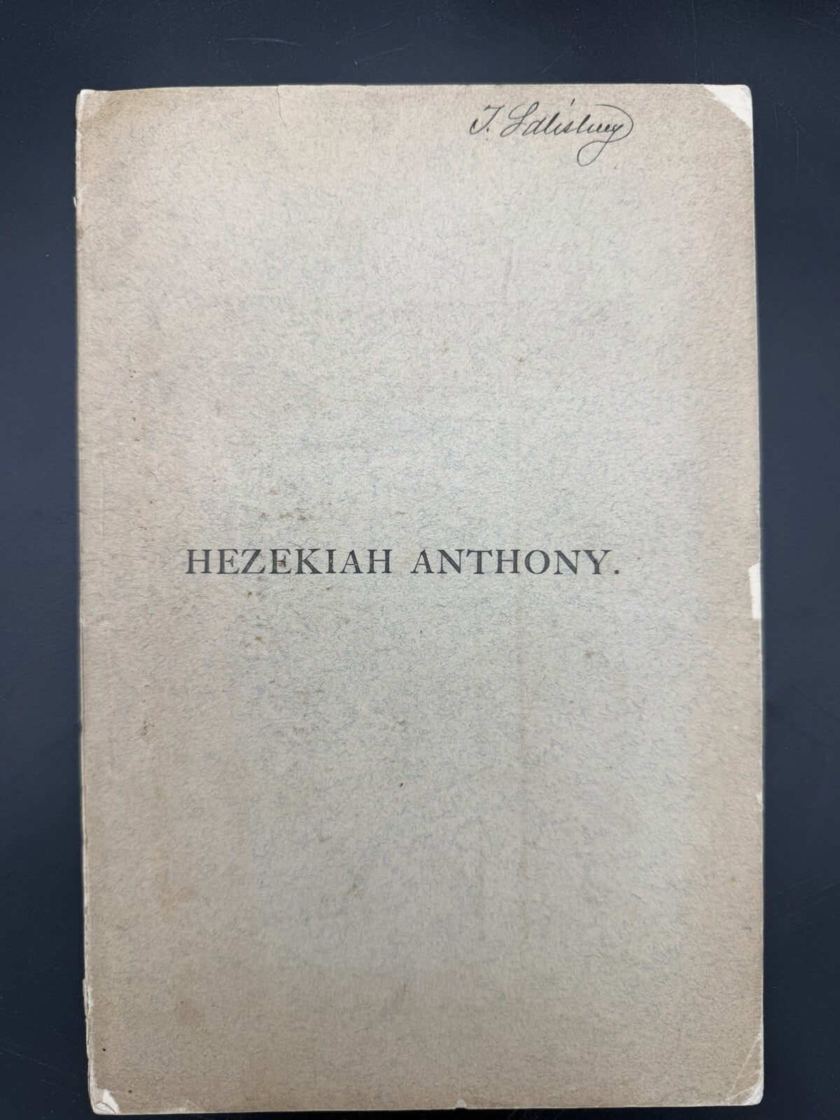 1883 Memorial Hezekiah Anthony Providence RI Photo Portrait Book Pamphlet