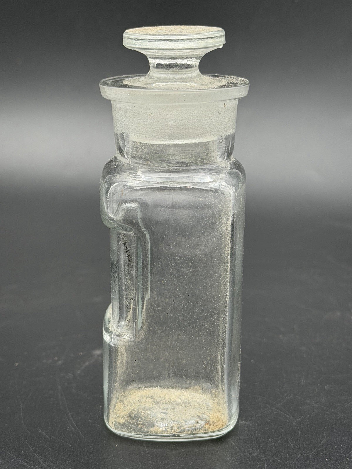 Antique Glass Apothecary Bottle Matching Ground Stopper Chlorate Label Vintage