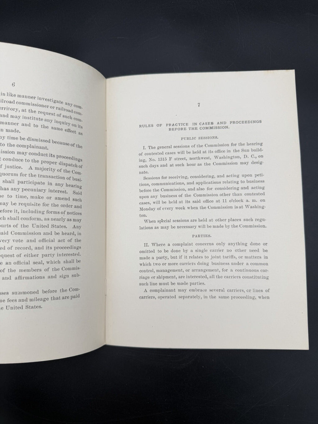 1889 Interstate Commerce Commission Rules of Practice Pamphlet GPO Railroad
