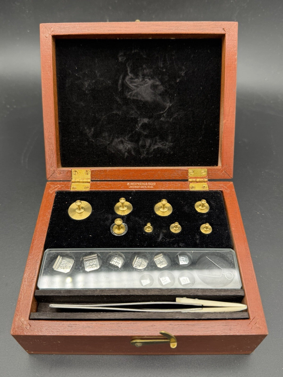 Vintage Henry Troemner Analytical Balance Weight Set Wood Box & Outer Box
