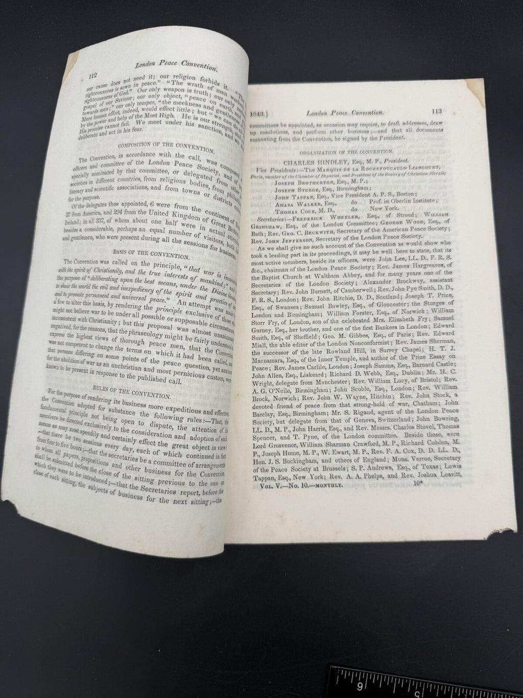 1843 Advocate of Peace London Peace Convention Report Antique Ephemera Political